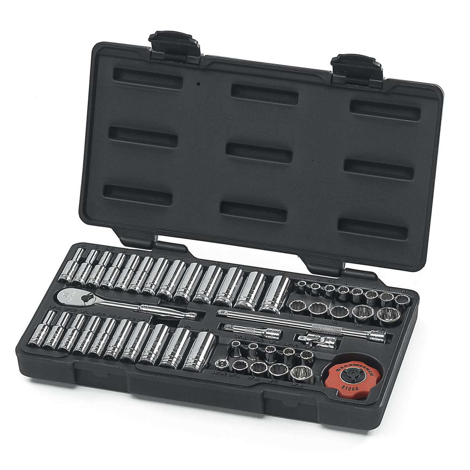 GearWrench 1/4in. Drive 12-Point Socket Set — 51-Piece, Model# KDT80301